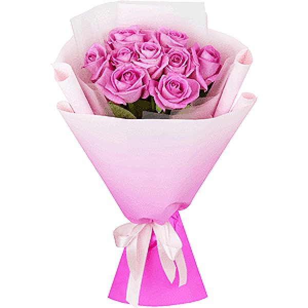 11 Pink Roses Bouquet-FLA15 Resim 1