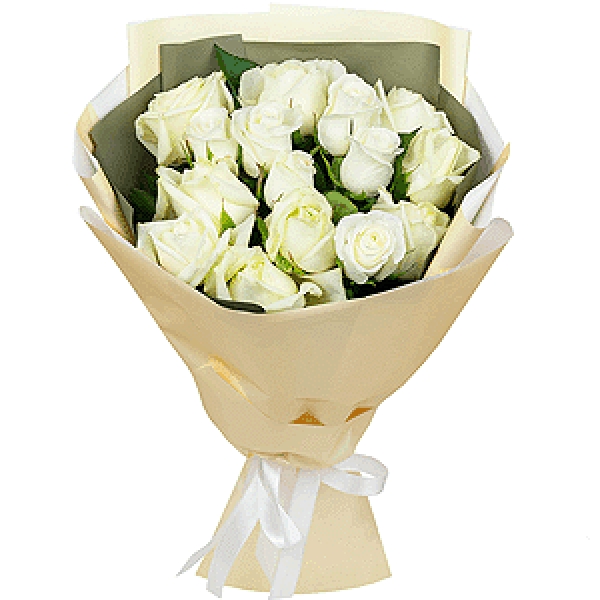15 White Roses Bouquet-FLA16 Resim 2