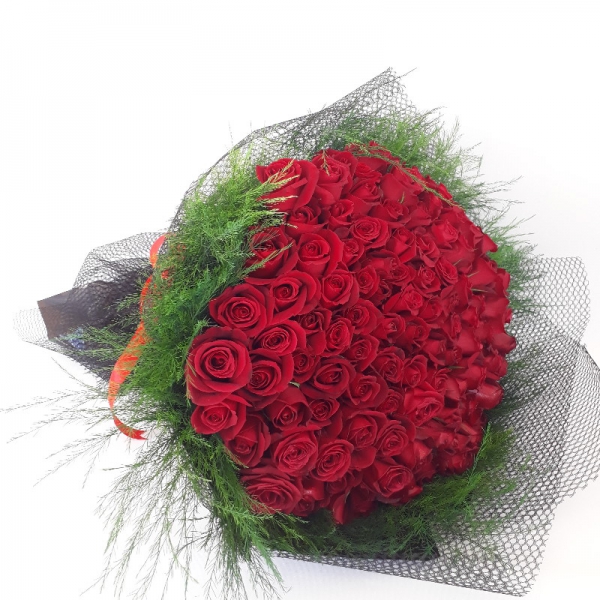 151 Red Roses Bouquet-FLA45 Resim 2
