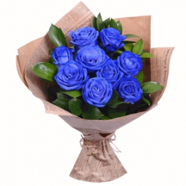  Antalya Çiçek Siparişi 9 Mavi Gülden Buket-FLA11