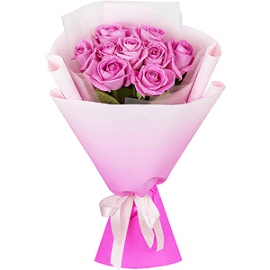  Заказ цветов в Анталию Букет из 11 розовых роз-FLA15