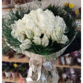  Antalya Çiçek Gönder 21 Beyaz Gülden Buket-FLA60